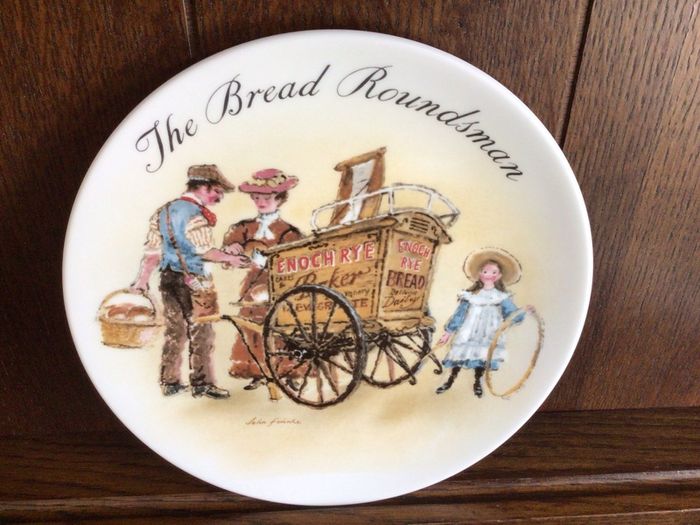 A complete series of decorative collectors plates by Wedgwood " The Street Sellers of London" Victorian style