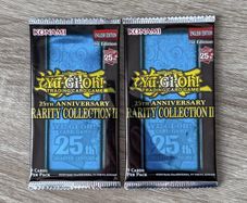 2x Yu-Gi-Oh! 25th Anniversary Rarity Collection II Unweighted 1st Edition English Booster Pack Cards