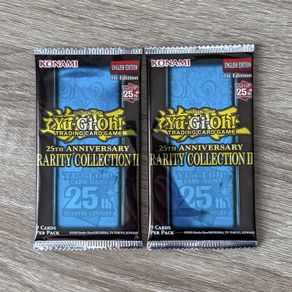 2x Yu-Gi-Oh! 25th Anniversary Rarity Collection II Unweighted 1st Edition English Booster Pack Cards