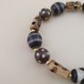 Vintage Himalayan Dzi Bracelet Two Eyes Agate & Striped Agate Beads Image 10