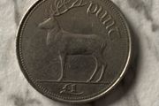 1990 Irish One Pound Coin Old Ireland Red Deer First Year Issued