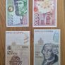 Pre Euro Spain Peseta Banknotes Complete High Denomination Set Image 2