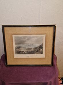 Antique engraving of Clifden Castle framed