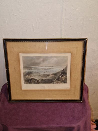 Antique engraving of Clifden Castle framed