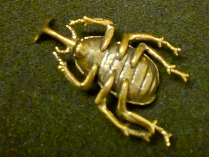 3 brass beetles.