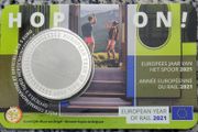 Belgium 5 Euro Base Metals Brilliant Uncirculated Coin 2021 - European Year of Rail (Multi-view) - Belgian Coin-card Catalogue