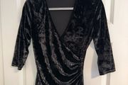 Pamela Scott Zapara Women's Black Sparkly Velour Top - Size UK 12