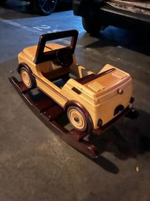 wooden rocking car