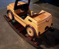 wooden rocking car