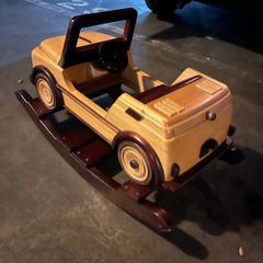 wooden rocking car