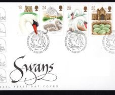 1993 Great Britain 600th Anniversary of Abbotsbury Swannery (Swans) Commemorative Stamps Royal Mail Addressed First Day Cover (FDC)