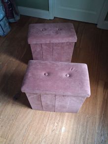 folding slim dusty rose storage box