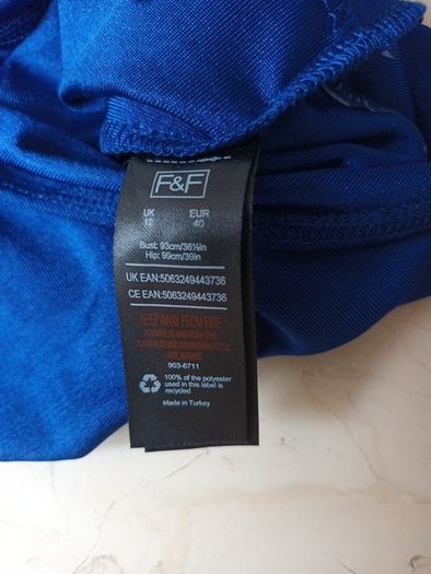 F&F Royal Blue Bodysuit. S. 12.  New - No Tag.