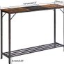 Console Table Narrow Sofa Table Rustic Brown and Black Image 2