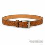 Unisex Genuine Leather Tooled Belt Vintage Floral Western Leather Belt Image 9