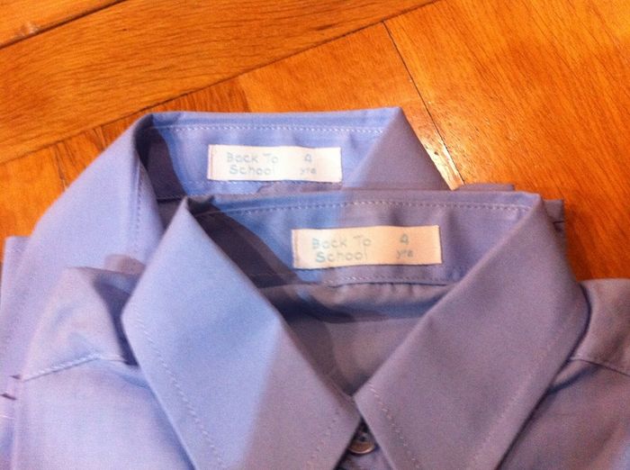 Boys blue school uniform, trousers, 2 shirts, 2 jumpers. Age 4-5.