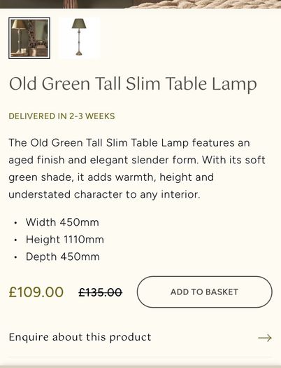 Drinks trolley with lamp and one topiary tree