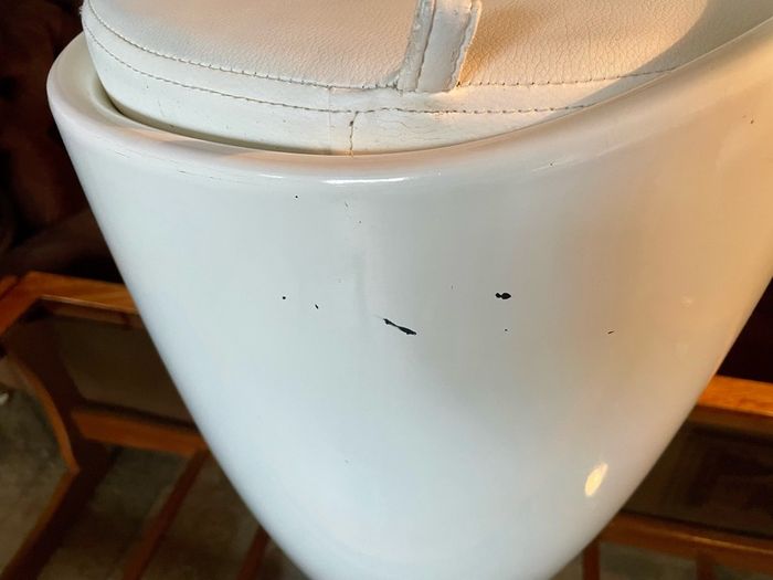 Wenko Rare Y2K Storage Stool Seat with White Faux Leather Lid