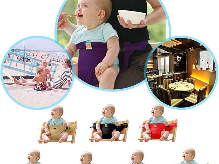 Portable Feeding Booster Seat Strap for Travel/Home/Restaurants/Shopping (Khaki)