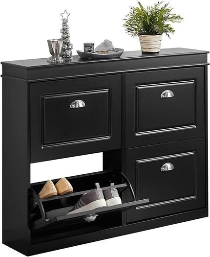 Shoe Storage Cabinet Elegant style White or Black