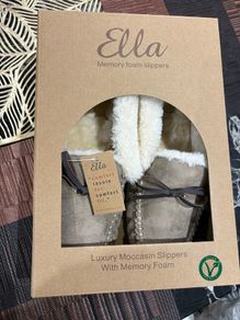 Ella Ladies Slippers Faux Suede Memory Foam