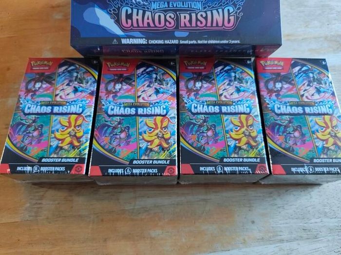 Pokemon Tcg Mega Evolution Chaos Rising Etb Plus Booster Bundles X4