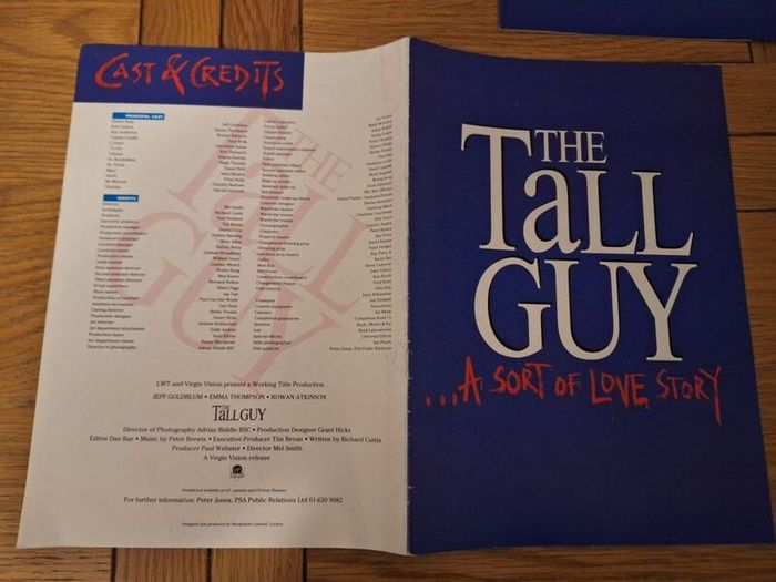 1989 The Tall Guy Press Kit Jeff Goldblum, Rowan Atkinson & Emma Thompson
