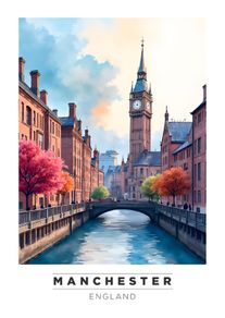 Manchester Wall Art Print, Travel Art Poster
