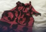 Coast Dress Dusty pink/ red and Black Haulter neck
