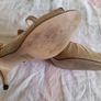Gold Slingback Peep Toe Heels - Size 6 Image 4
