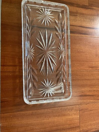 Cut Glass ( Crystal) Vanity - Dressing Table Plate - 31 cm by 15 cm