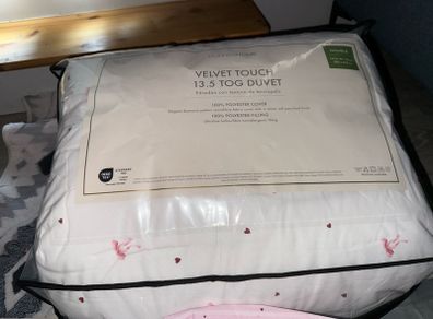 blanket with duvet cover and bedsheets