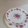 Vintage Queen Anne  9 piece Tea Set Pink Floral Gold Bone China Image 8