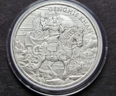 1 Oz Silver Legendary Warriors GENGHIS KHAN