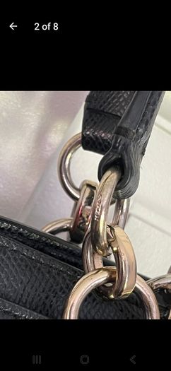 Coach black leather handbag