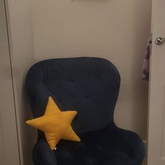 Plush Navy Blue Velvet Accent Armchair