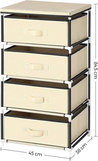 Cabinet Storage Shelf with 4 Fabric Drawers - Free Delivery Nationwide