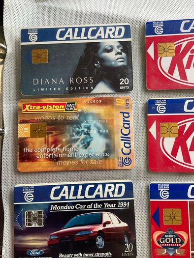 Diana Ross, Kit Kat , Xtra Vision, Barry's tea,  Gordon's gin call cards