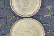 Pair large Indian brass plates free postage