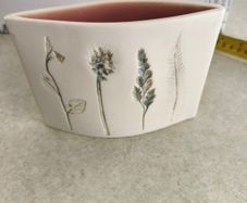 Wide Oval Vessel -Meadow Mix Detail MADE IN Galway, Ireland.