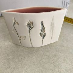 Wide Oval Vessel -Meadow Mix Detail MADE IN Galway, Ireland.