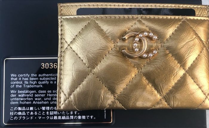 Chanel gold cardholder
