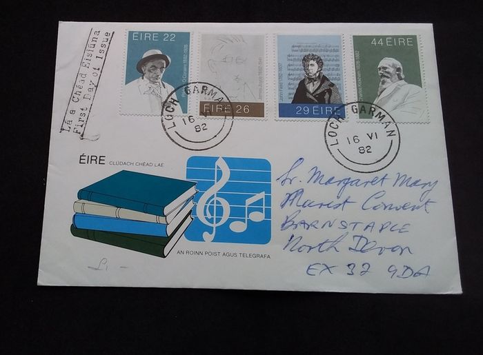 Ireland Stamps : Irish Literary and Musical Figures - First Day Cover , 1982