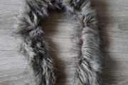 Grey faux fur collar