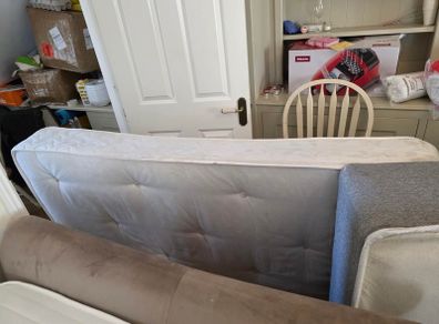 single bed with mattress