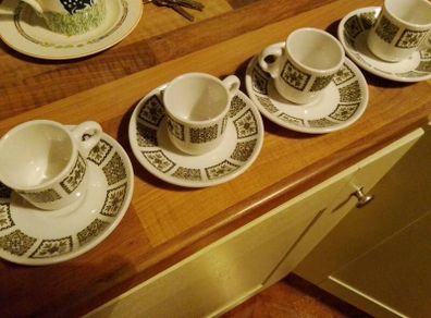 vintage espresso cups and saucers C. 1960s