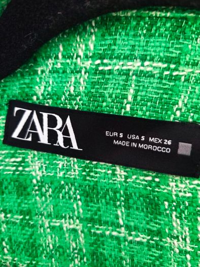 Zara tweed overshirt jacket, green size S