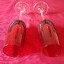 Pair Of Ruby Red Stemmed Toasting Champagne Flutes Image 9