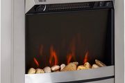 2KW Stainless Steel Electric Fireplace Pebble Burning Effect Heater Fire Flame Indoor Stove LED Lighting (FREE POSTAGE)