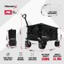 200L Festival Trolley on Wheels, Folding Wagon, Portable Camping Cart, Collapsible Foldable Trolly for Beach Outdoor Garden Picnic Shopping Fishing, Wide Wheels, Adjustable Handle, Black Image 2
